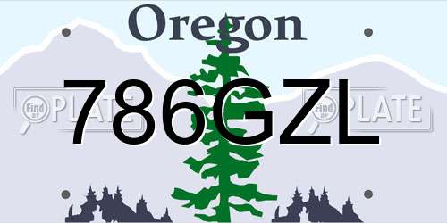 786GZL Oregon License Plate