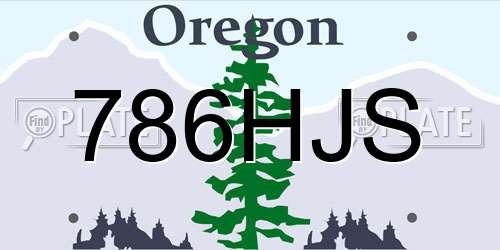 786HJS Oregon License Plate