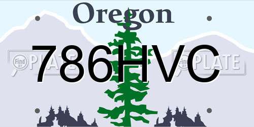 786HVC Oregon License Plate