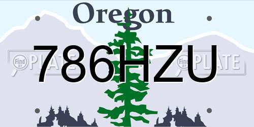 786HZU Oregon License Plate