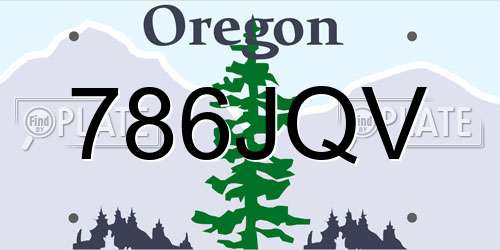 786JQV Oregon License Plate