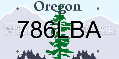 786LBA Oregon License Plate