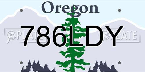 786LDY Oregon License Plate