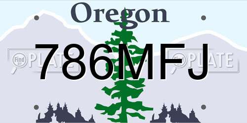 786MFJ Oregon License Plate