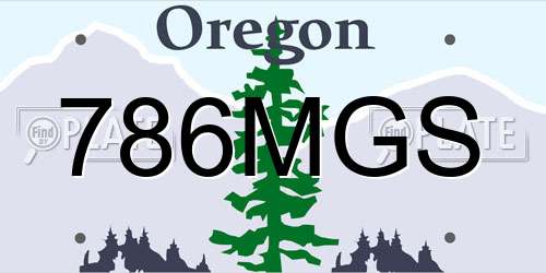 786MGS Oregon License Plate