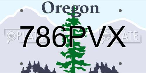 786PVX Oregon License Plate