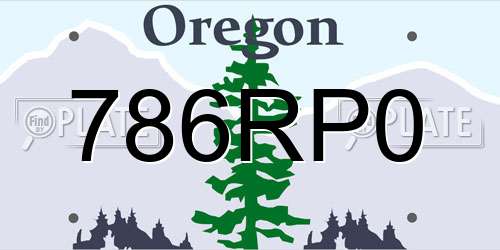 786RP0 Oregon License Plate