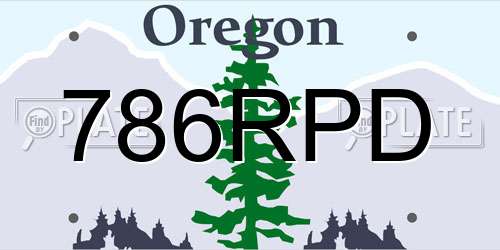 786RPD Oregon License Plate