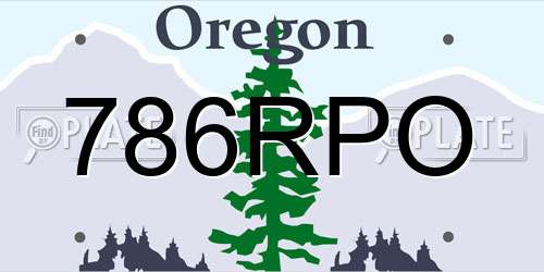 786RPO Oregon License Plate