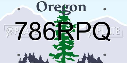 786RPQ Oregon License Plate