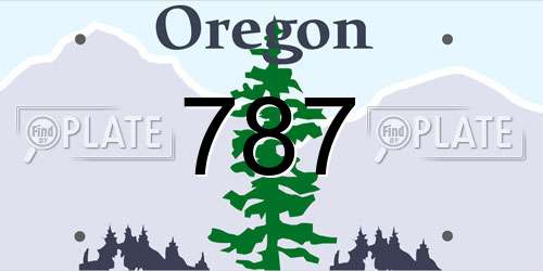 787 Oregon License Plate