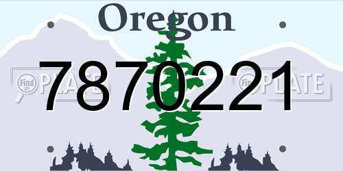 7870221 Oregon License Plate