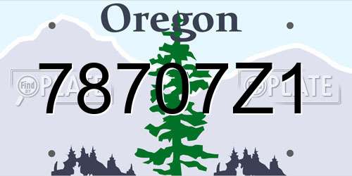 78707Z1 Oregon License Plate