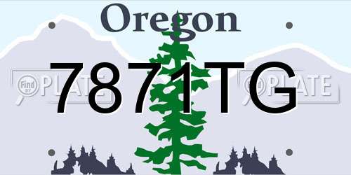 7871TG Oregon License Plate