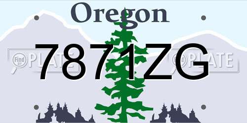 7871ZG Oregon License Plate