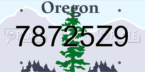 78725Z9 Oregon License Plate