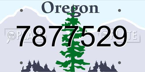 7877529 Oregon License Plate