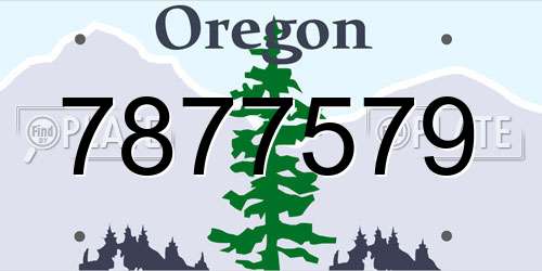 7877579 Oregon License Plate