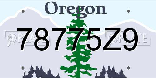 78775Z9 Oregon License Plate