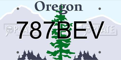 787BEV Oregon License Plate