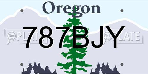 787BJY Oregon License Plate
