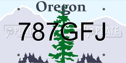 787GFJ Oregon License Plate