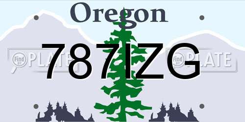 787IZG Oregon License Plate