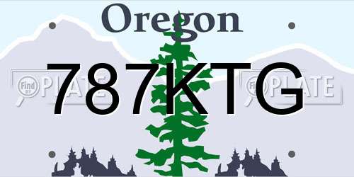 787KTG Oregon License Plate
