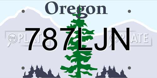 787LJN Oregon License Plate
