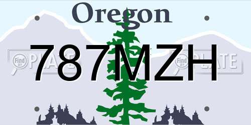 787MZH Oregon License Plate