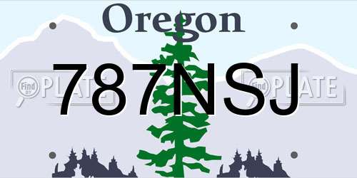 787NSJ Oregon License Plate