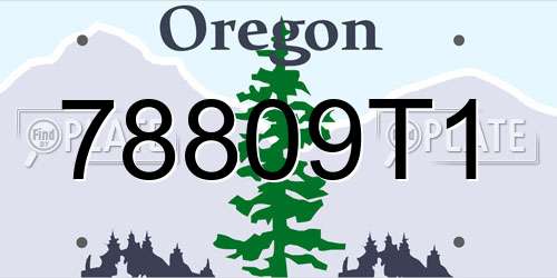 78809T1 Oregon License Plate