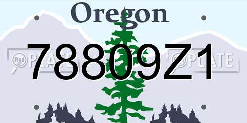 78809Z1 Oregon License Plate