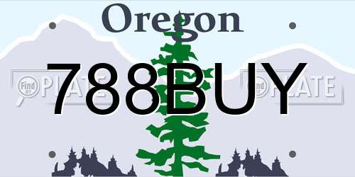 788BUY Oregon License Plate