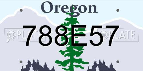 788E57 Oregon License Plate
