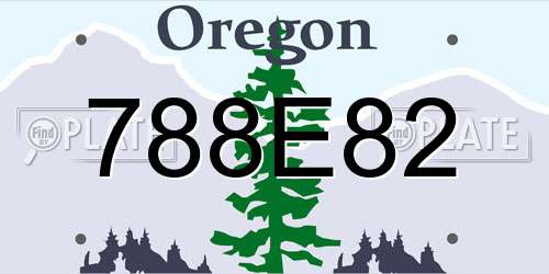788E82 Oregon License Plate