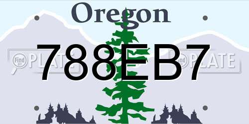 788EB7 Oregon License Plate