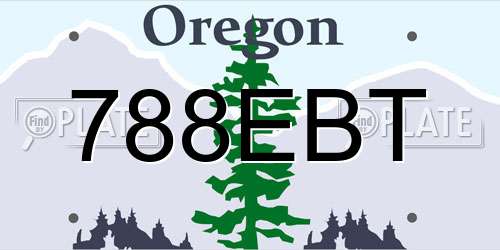 788EBT Oregon License Plate