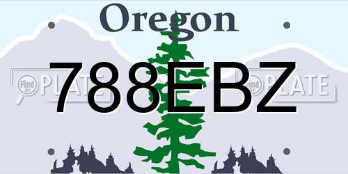 788EBZ Oregon License Plate