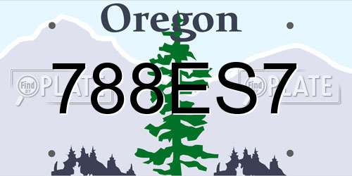 788ES7 Oregon License Plate
