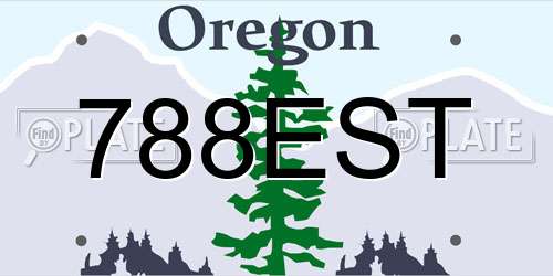 788EST Oregon License Plate