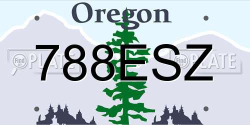 788ESZ Oregon License Plate