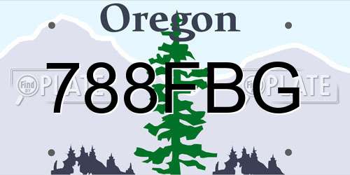 788FBG Oregon License Plate
