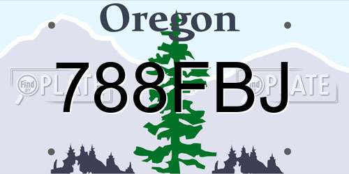 788FBJ Oregon License Plate