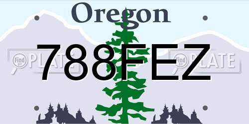 788FEZ Oregon License Plate