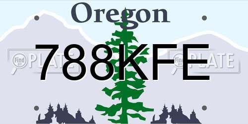 788KFE Oregon License Plate