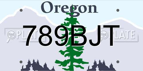 789BJT Oregon License Plate