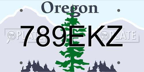 789EKZ Oregon License Plate