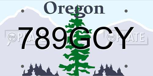 789GCY Oregon License Plate