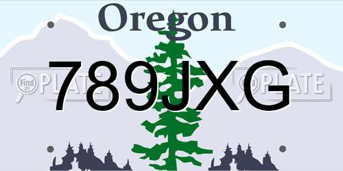 789JXG Oregon License Plate